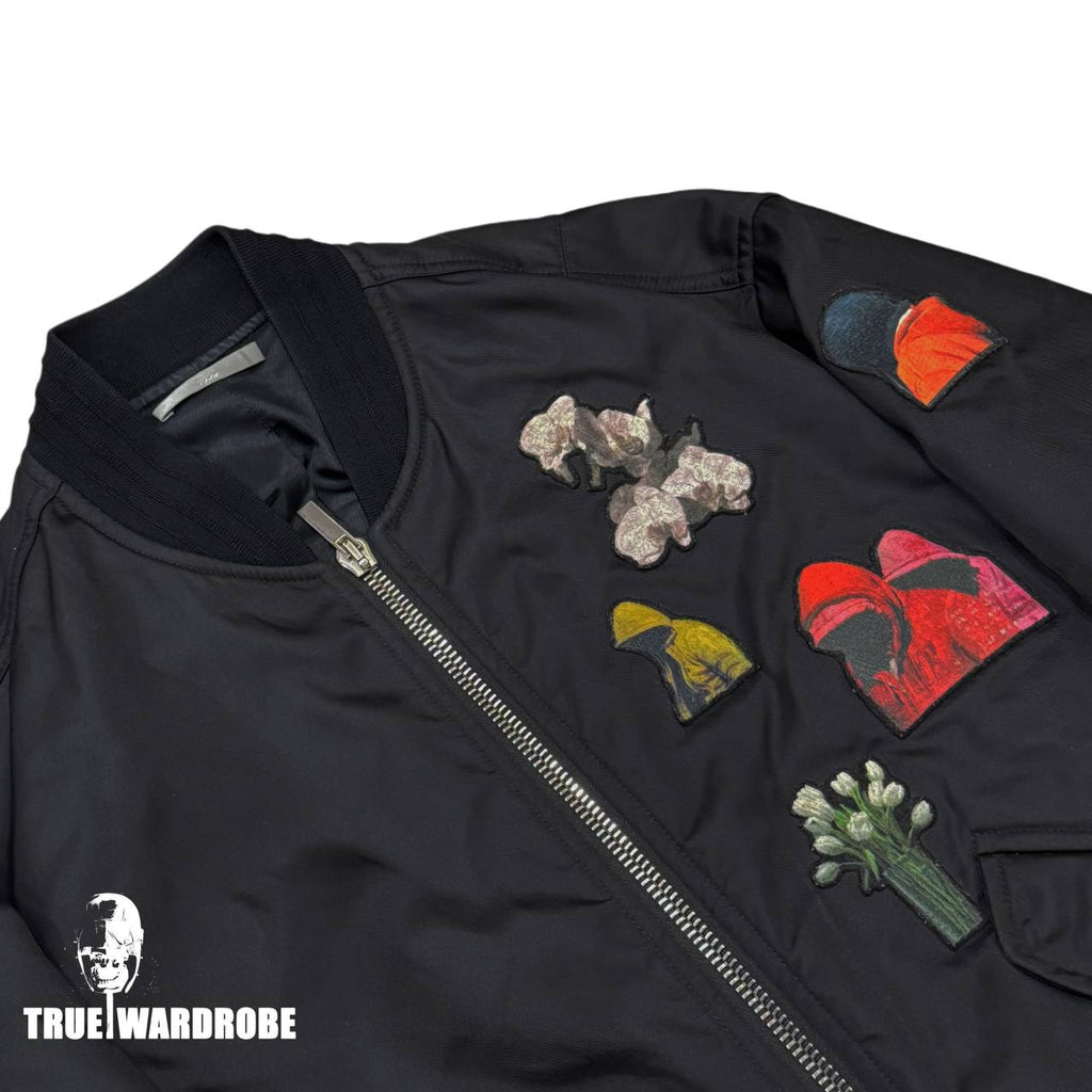 2018 Dior Homme X Francois Bard Black Embroidered Bomber Jacket