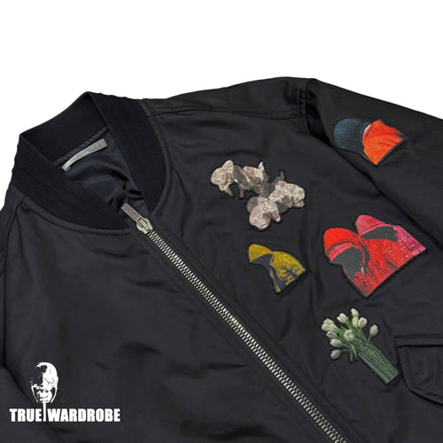 2018 Dior Homme X Francois Bard Black Embroidered Bomber Jacket