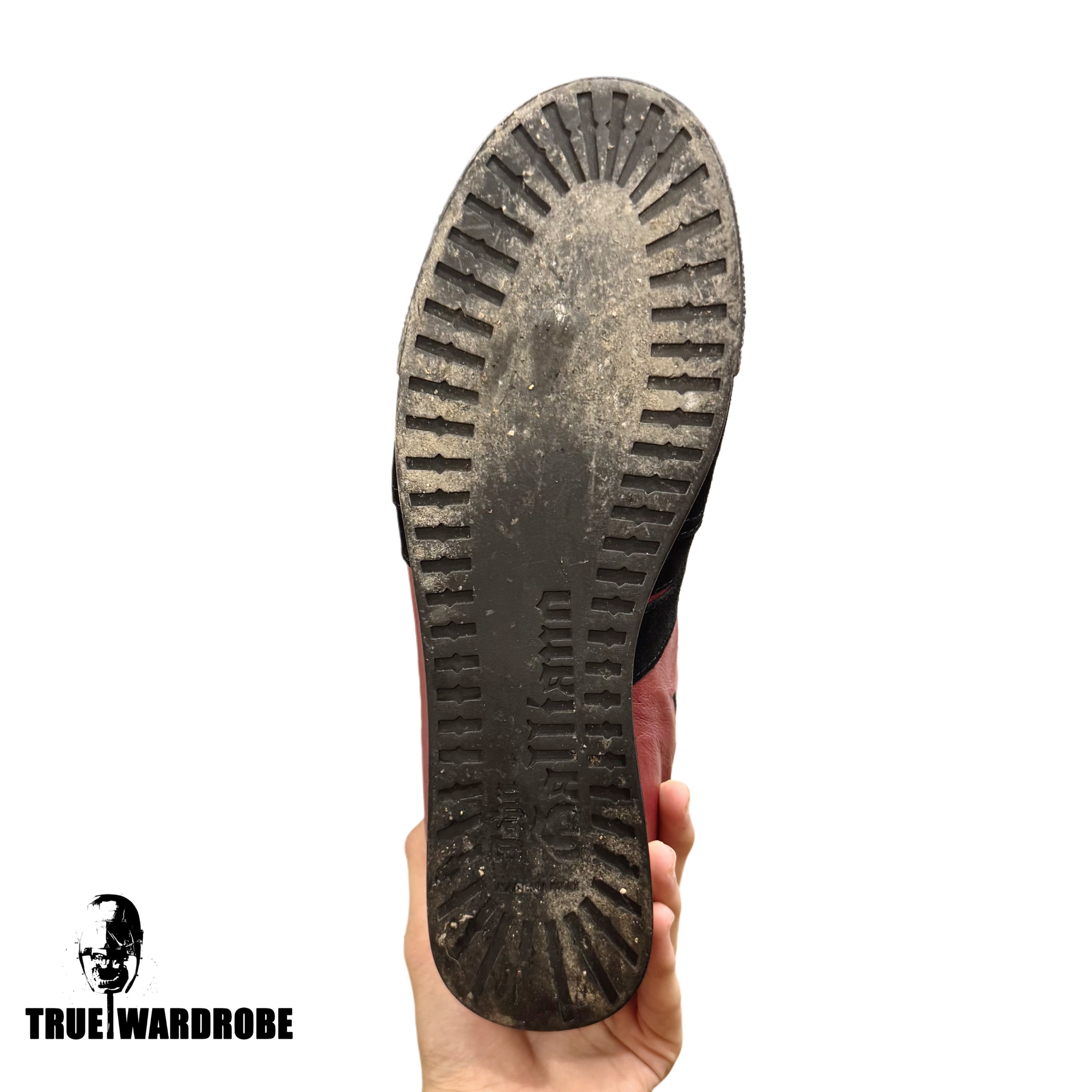 John Galliano Double Strap High Top Burgundy/Black Logo Sneakers