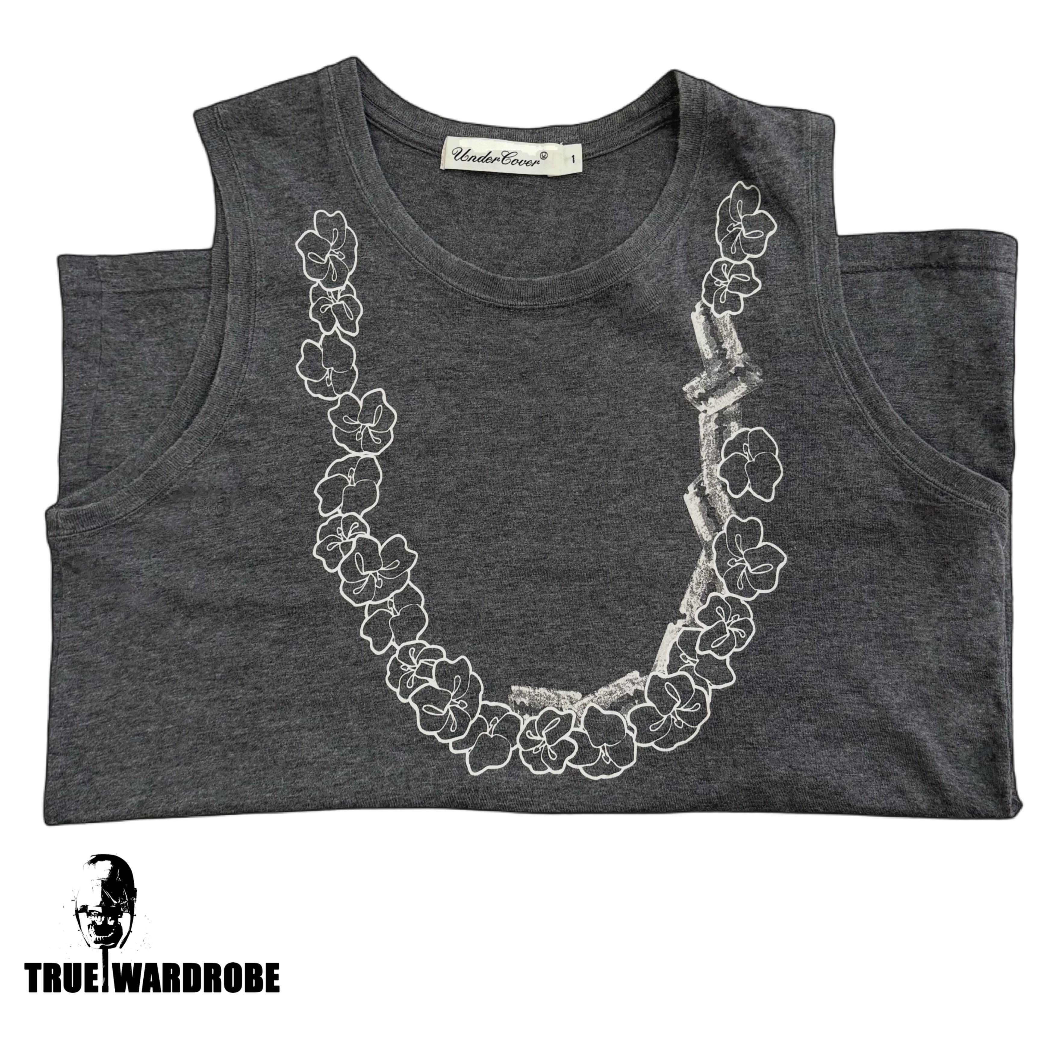 2010’s Undercover Flower Necklace Razor Grey Tank Top