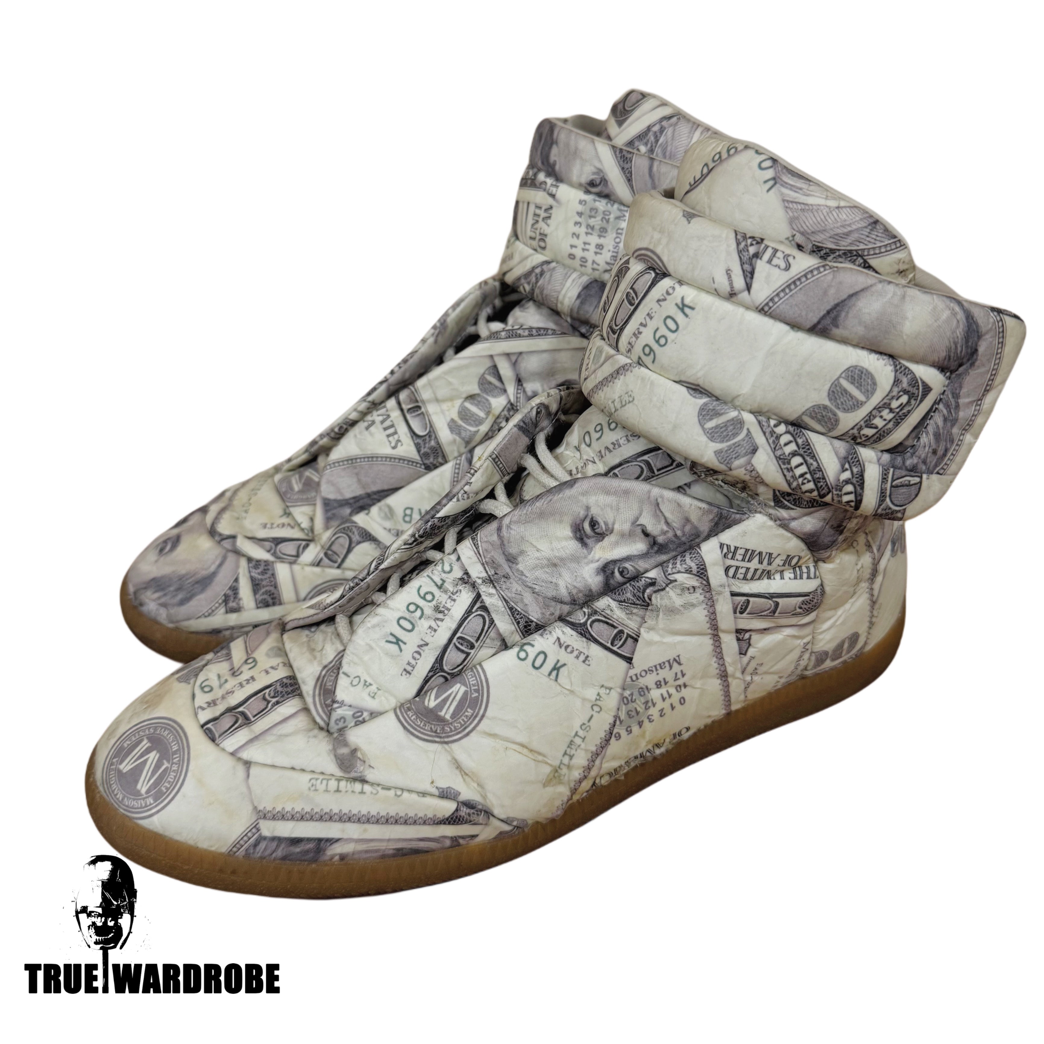 2018 Maison Margiela Dollar Money Printed High Top Futures