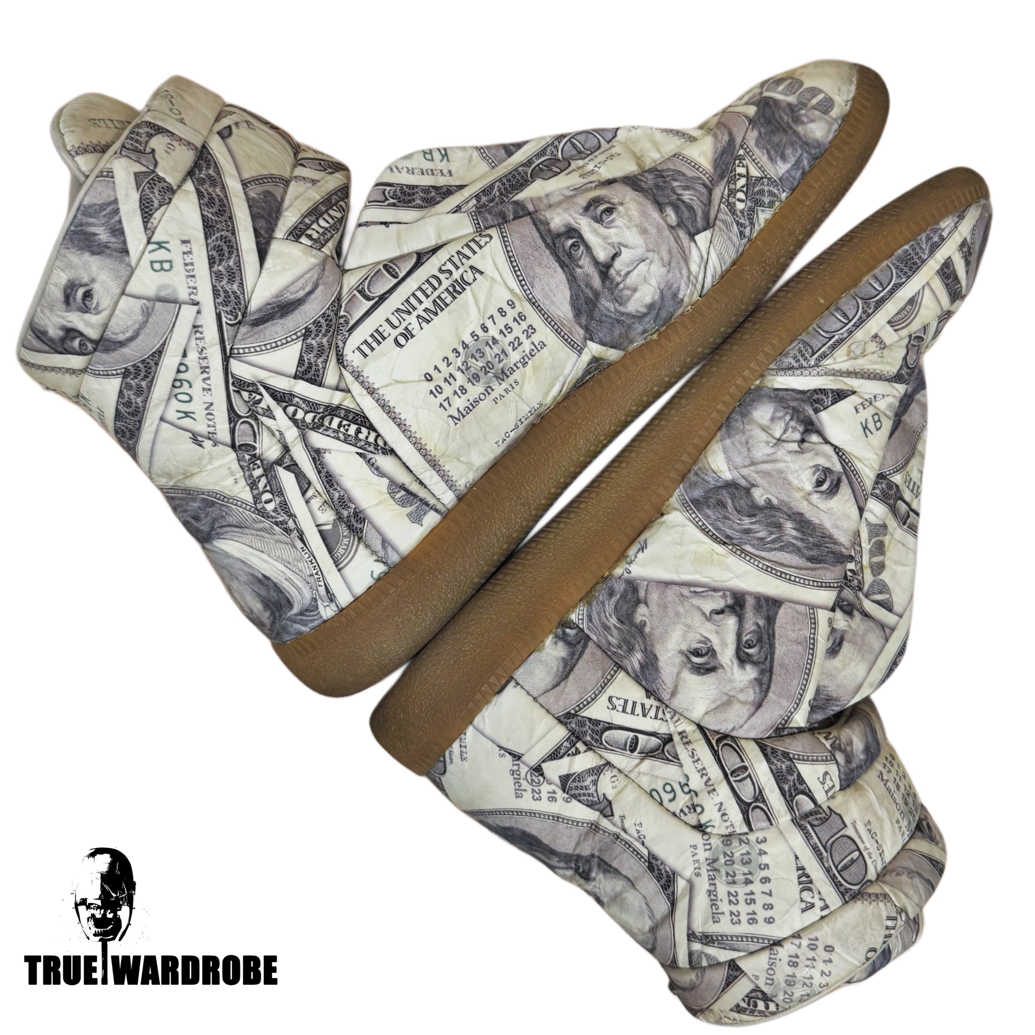 2018 Maison Margiela Dollar Money Printed High Top Futures