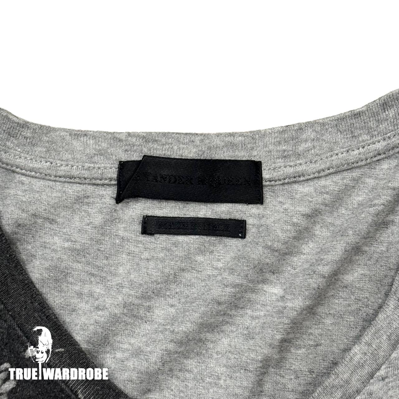 Alexander Mcqueen Face Printed Grey T Shirt