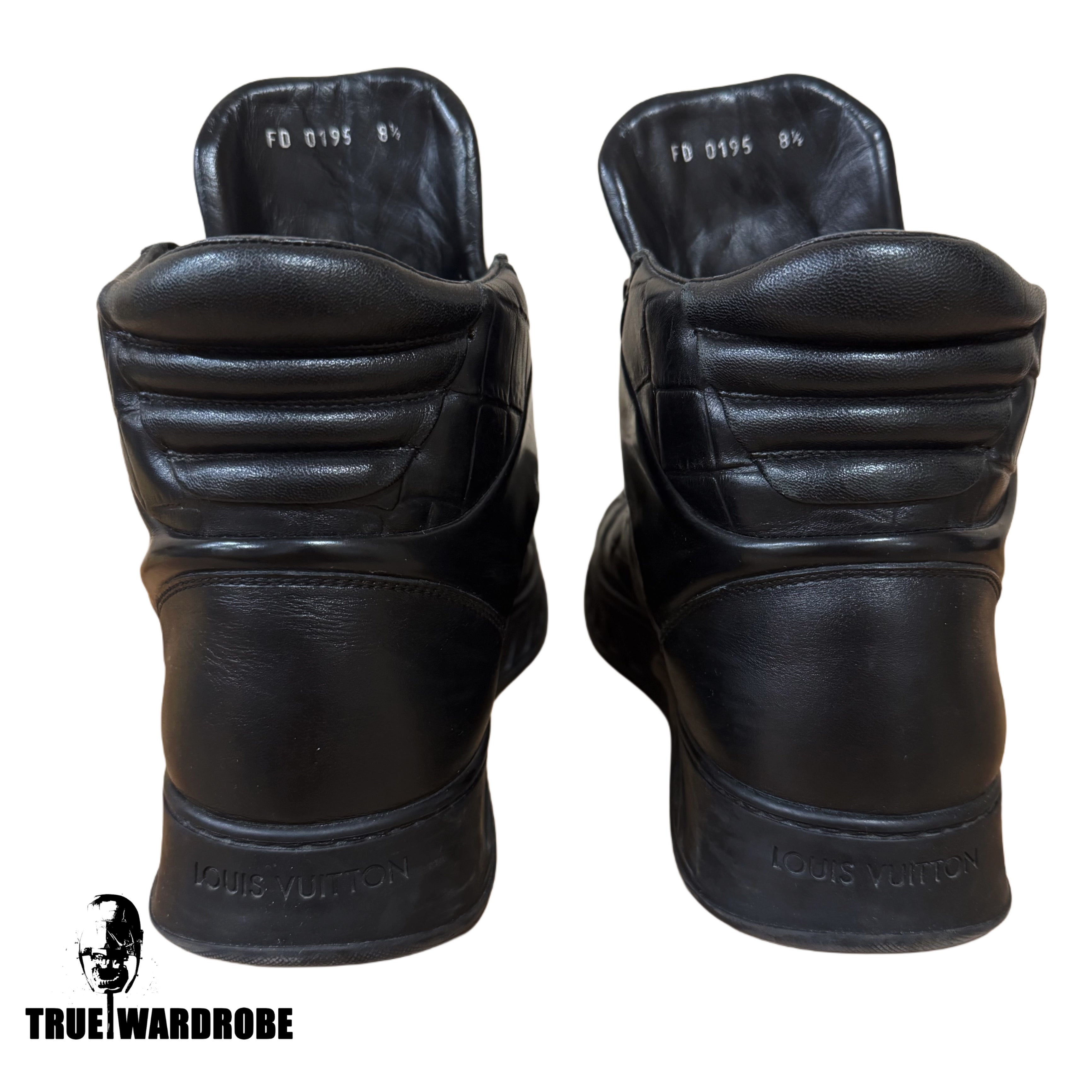 Louis Vuitton Crocodile Logo High Top Leather Sneakers