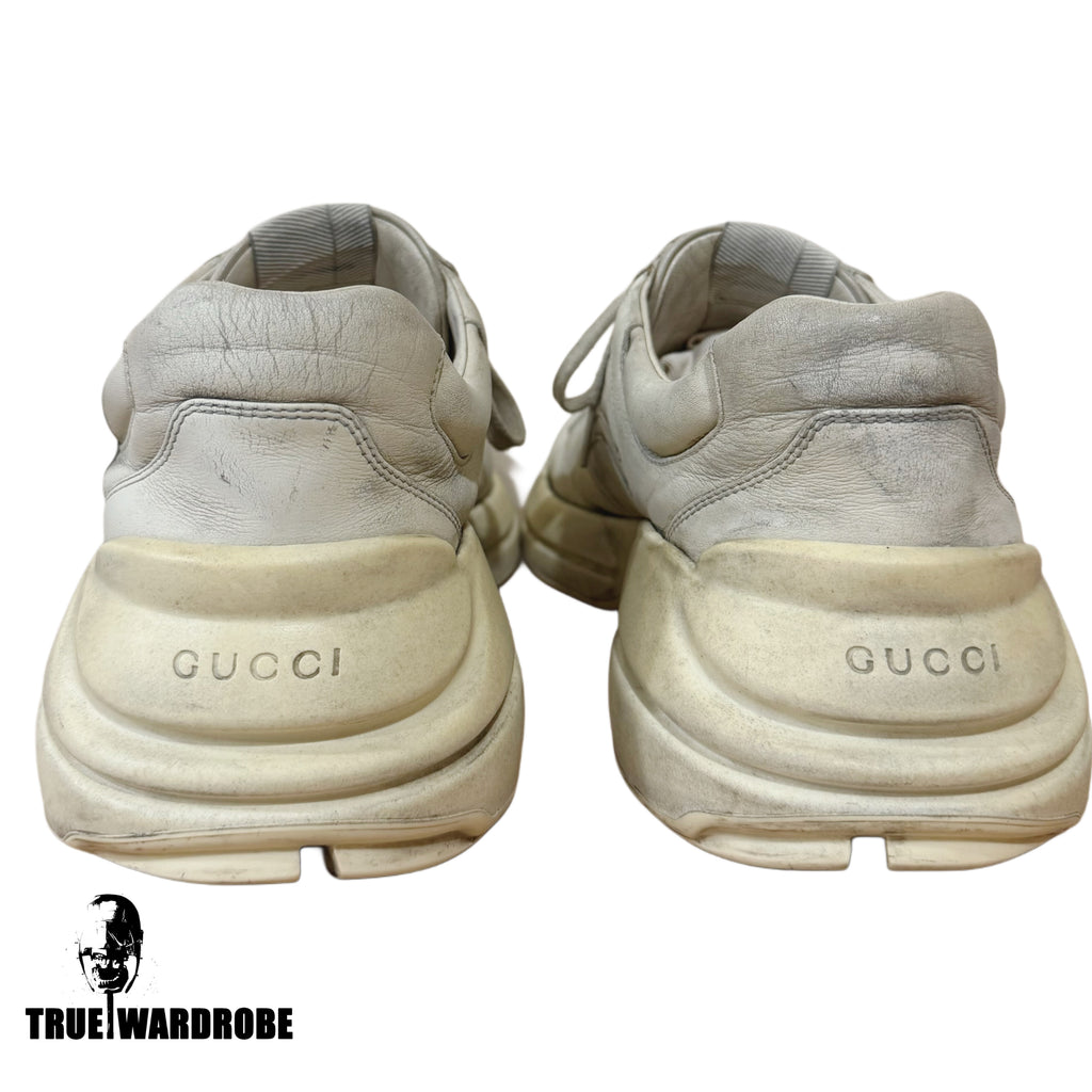 Gucci Rython Tongue Logo Distressed Milk Sneakers