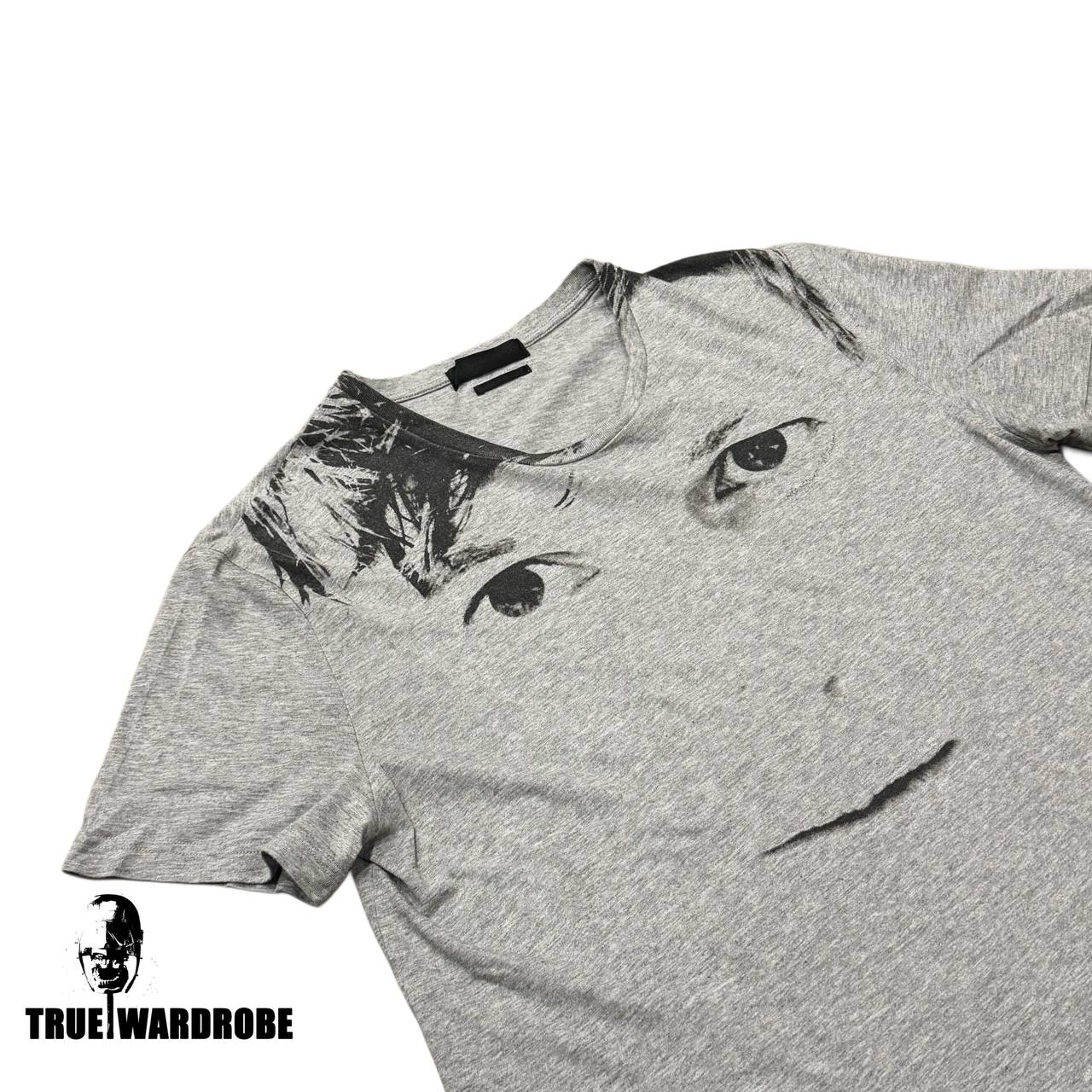 Alexander Mcqueen Face Printed Grey T Shirt