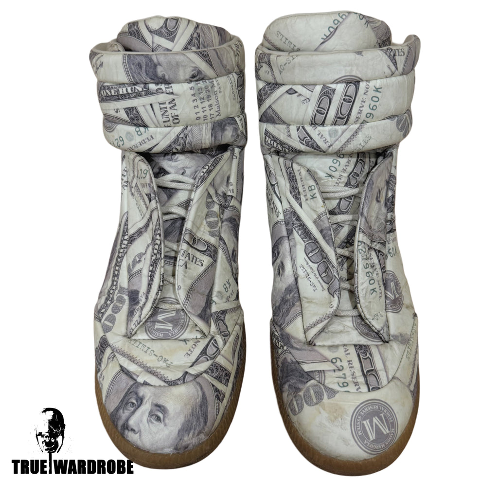 2018 Maison Margiela Dollar Money Printed High Top Futures
