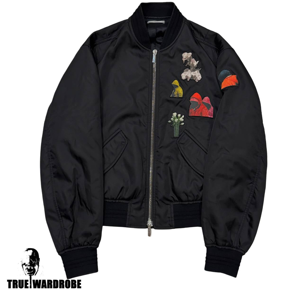 2018 Dior Homme X Francois Bard Black Embroidered Bomber Jacket