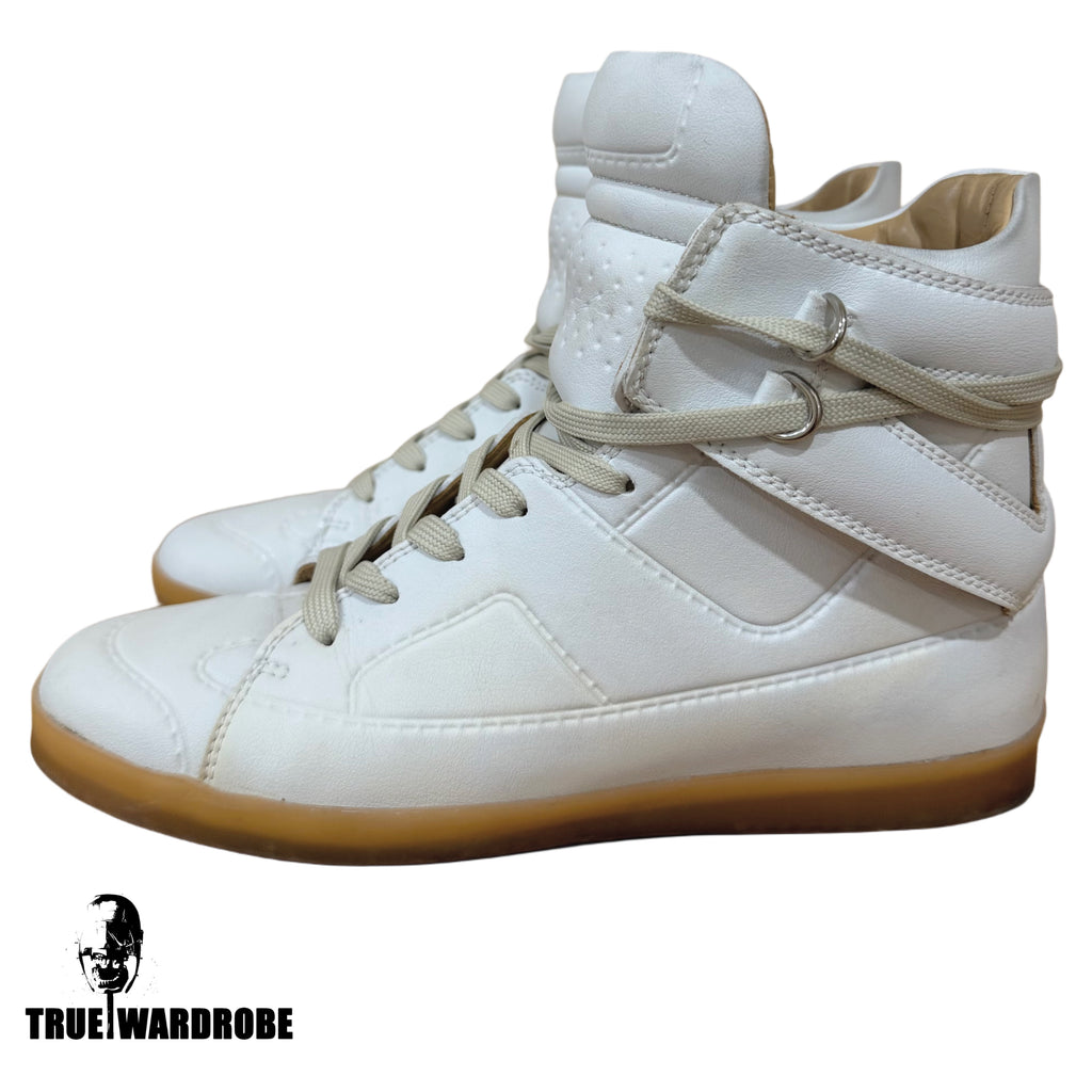 2012 Maison Margiela X H&M High Top White Leather Sneakers