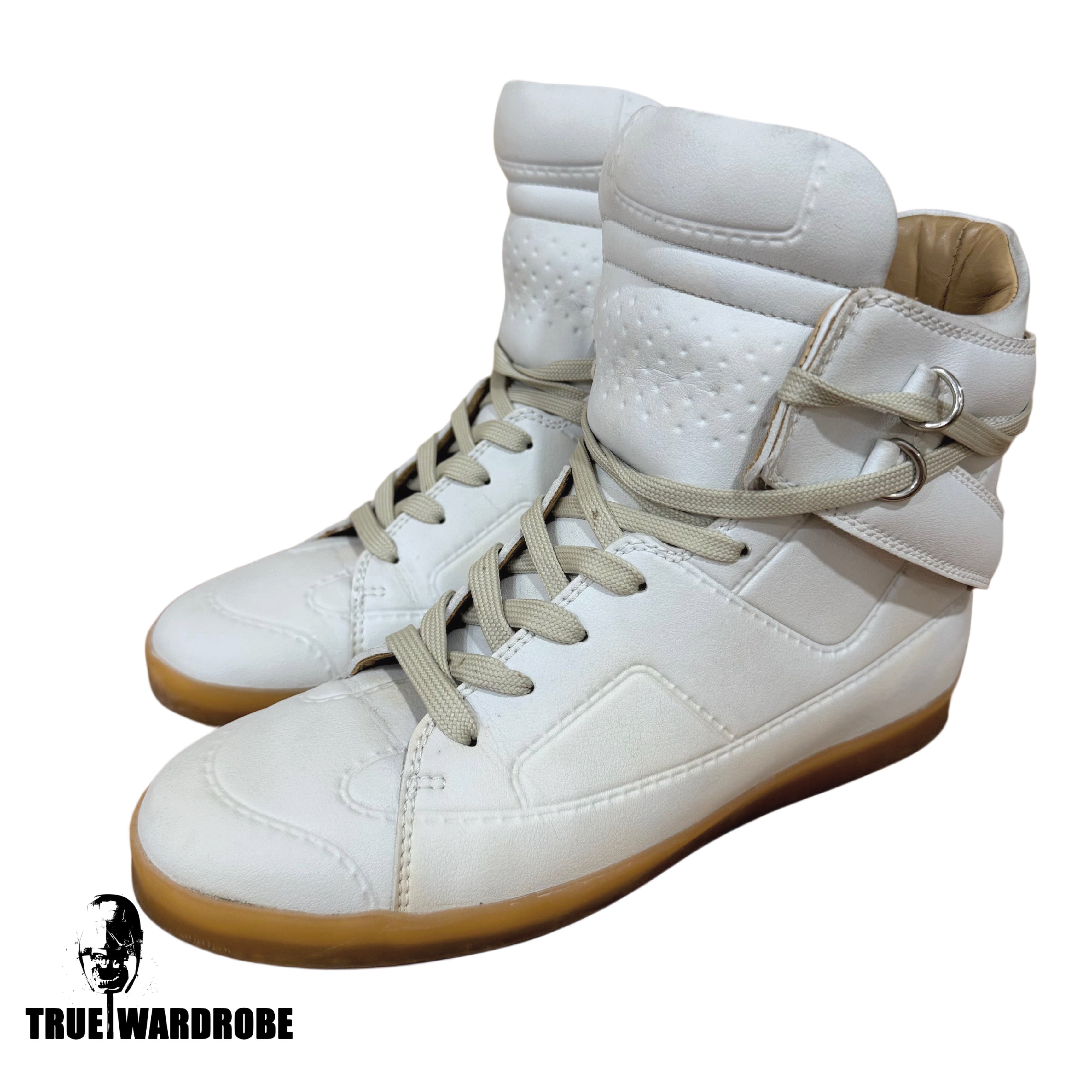 2012 Maison Margiela X H&M High Top White Leather Sneakers