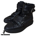 Moschino Double Strap Buckle High Top Black Sneakers
