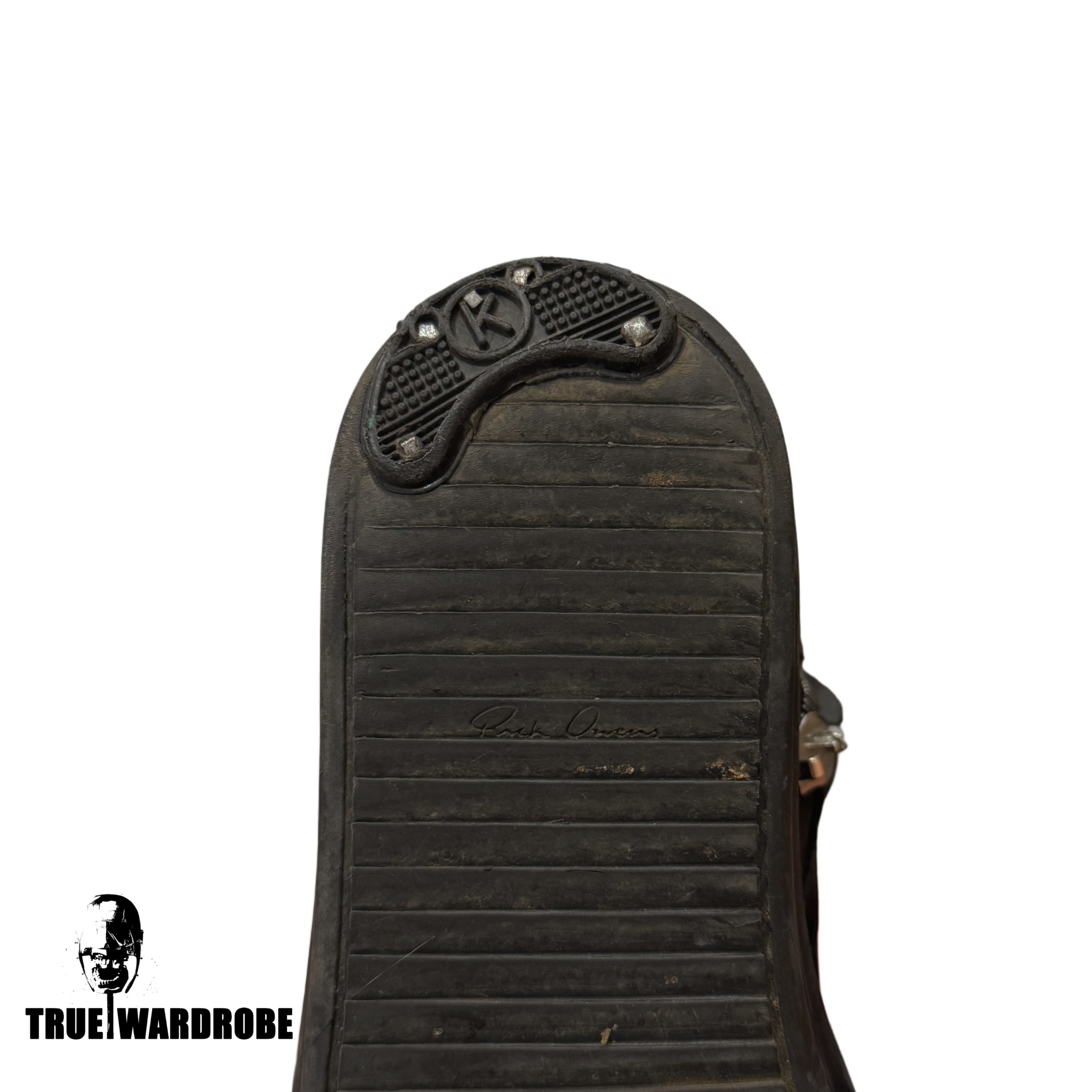 2017 Rick Owens Mainline Geobasket Triple Black Leather Sneakers