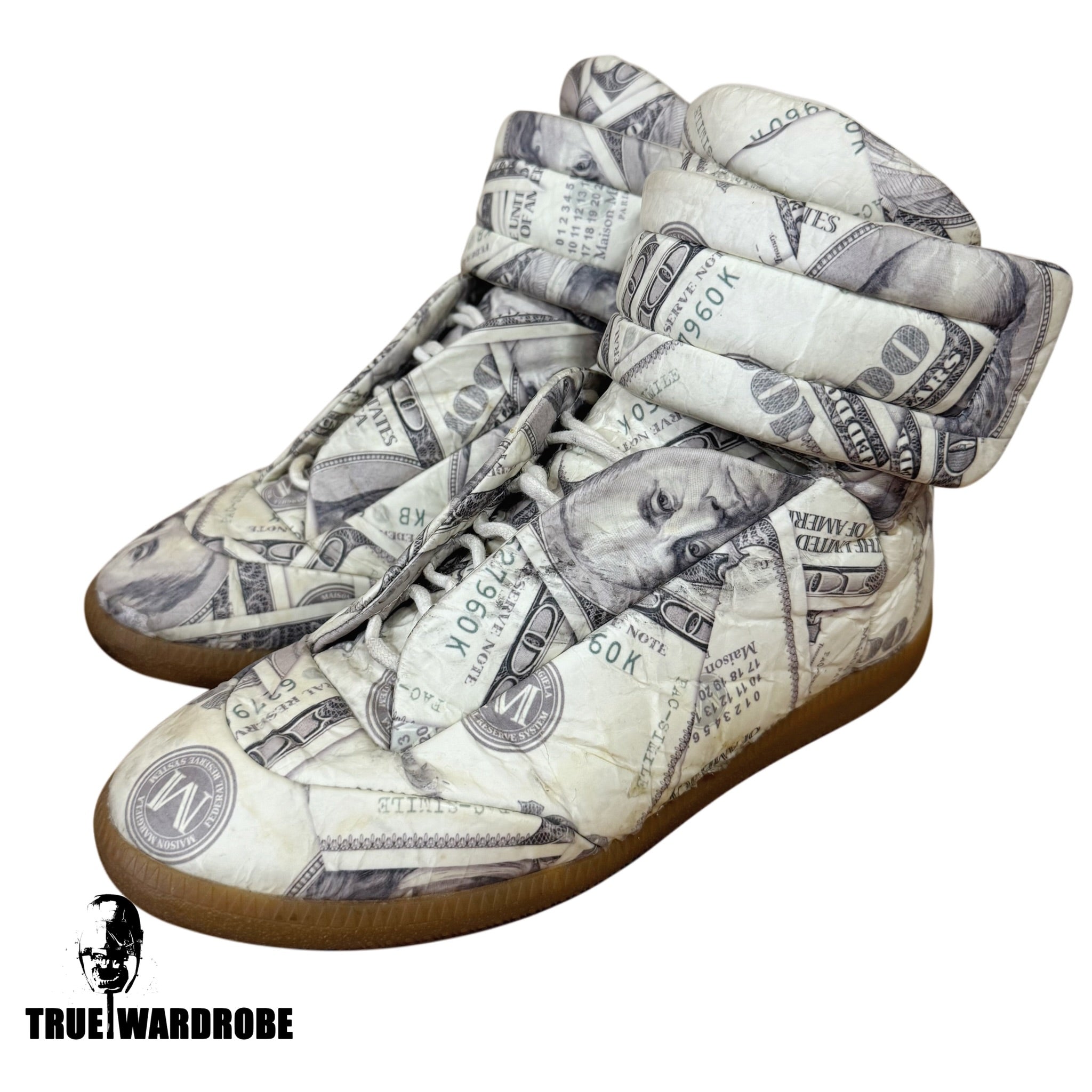 2018 Maison Margiela Dollar Money Printed High Top Futures