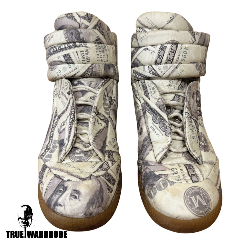 2018 Maison Margiela Dollar Money Printed High Top Futures