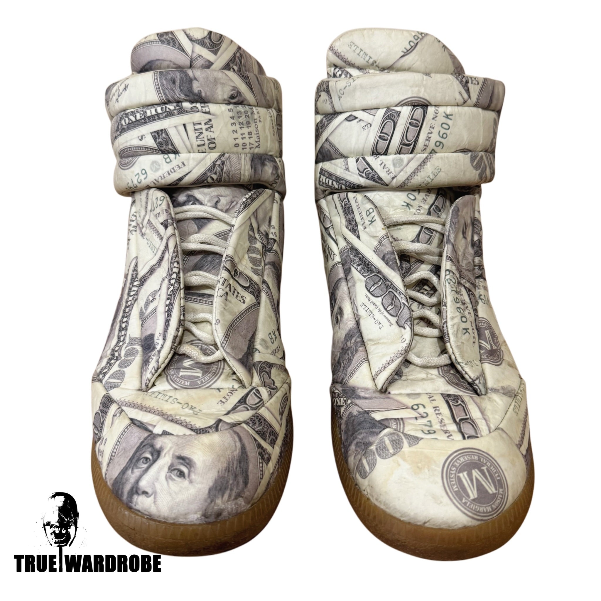 2018 Maison Margiela Dollar Money Printed High Top Futures