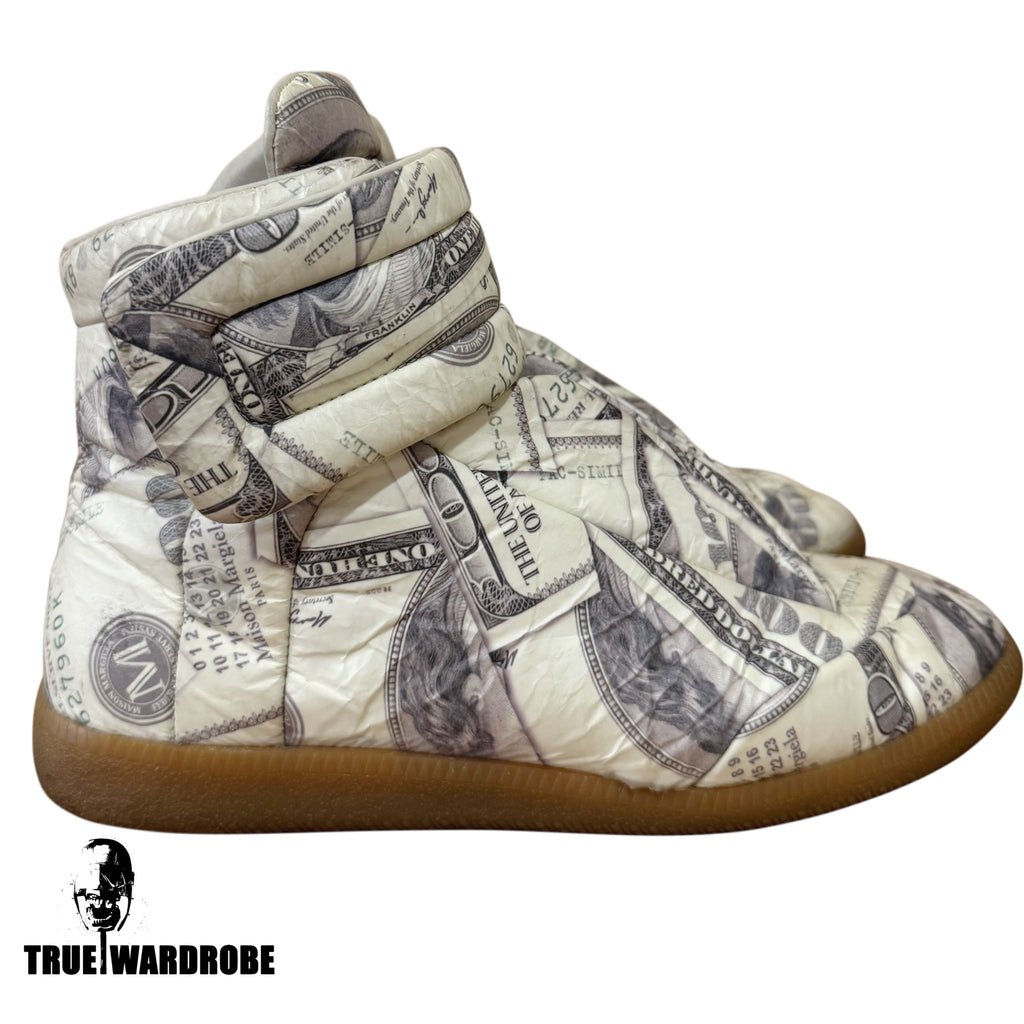2018 Maison Margiela Dollar Money Printed High Top Futures