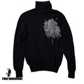 AW08 Dior Homme Broken Heart Black Turtleneck Sweater By Kris Van Assche