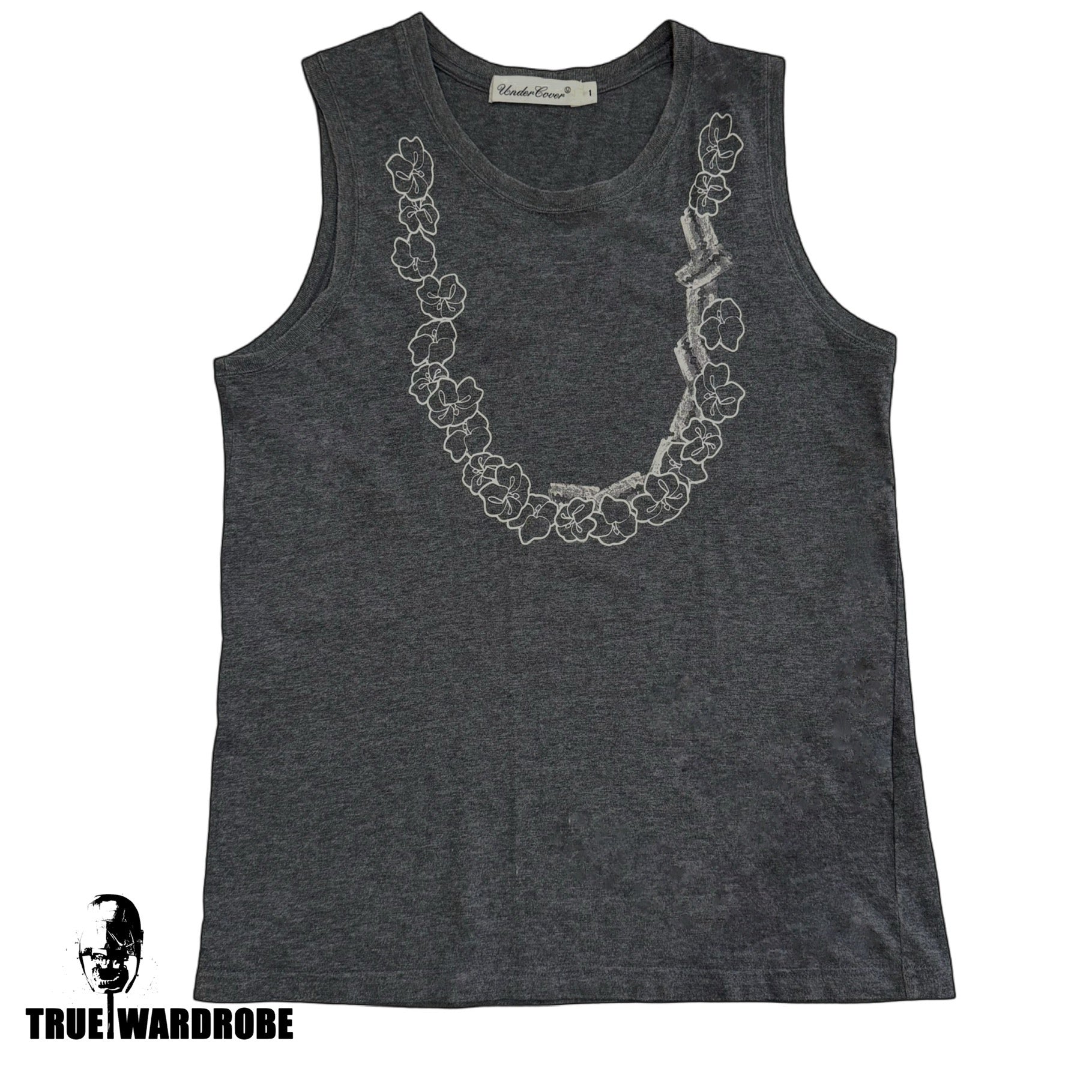 2010’s Undercover Flower Necklace Razor Grey Tank Top