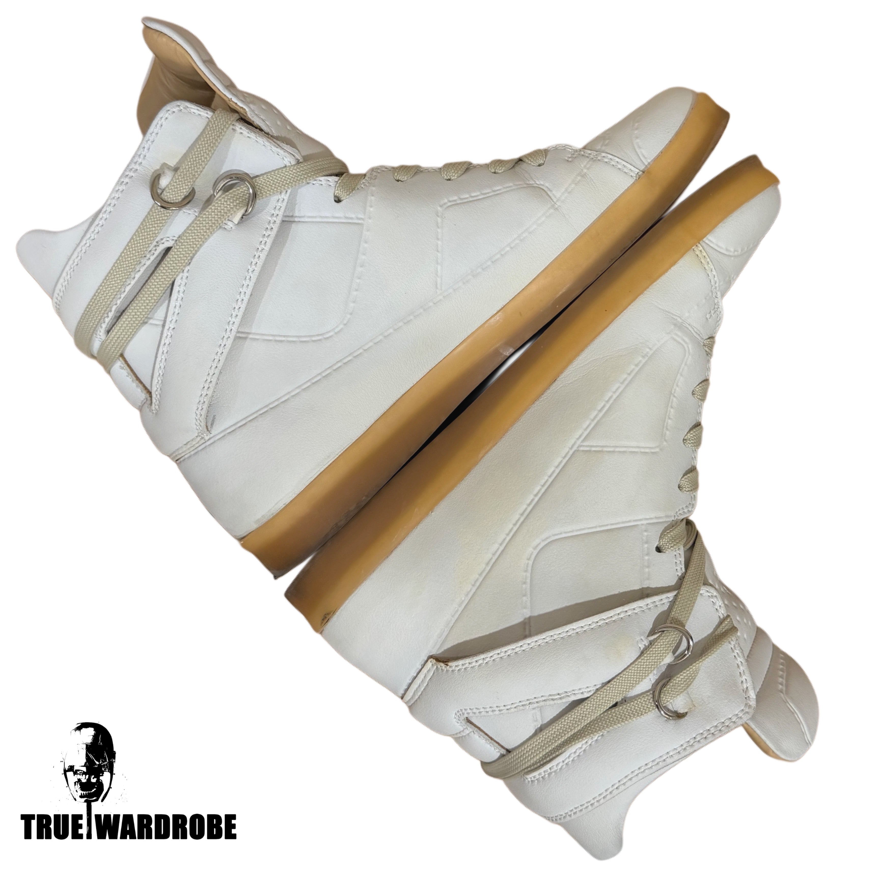 2012 Maison Margiela X H&M High Top White Leather Sneakers