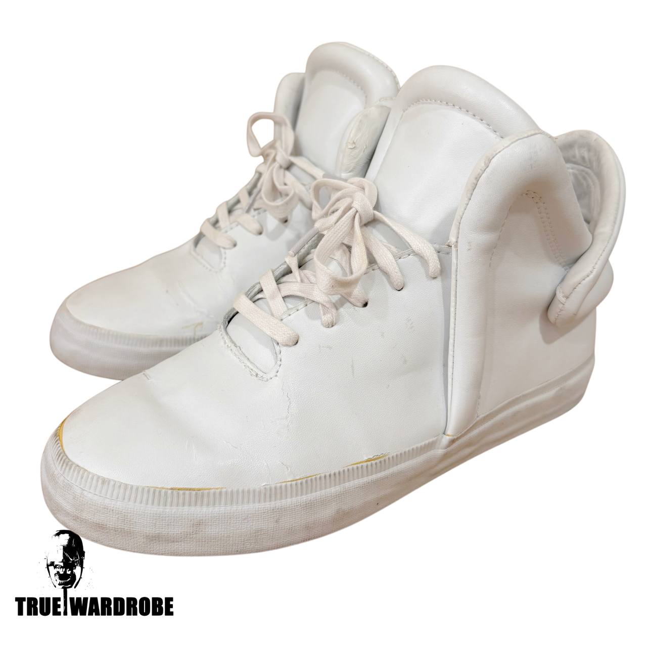 FW12 Supra “Falcon” High Top White Leather Sneakers