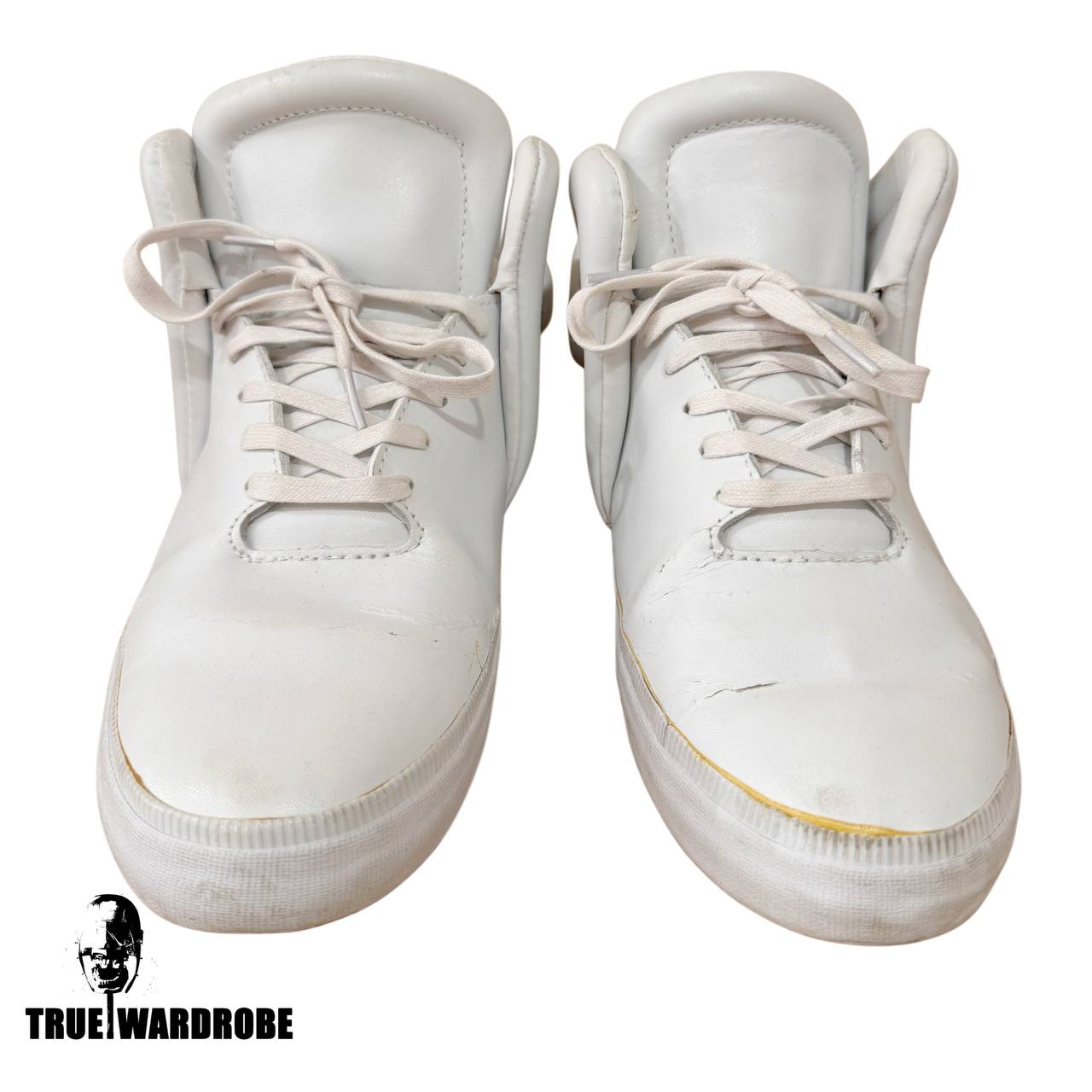 FW12 Supra “Falcon” High Top White Leather Sneakers