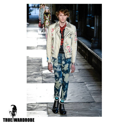 2017 Runway Gucci “Cruise” Dionysus Buckle Queercore Brogue Ankle Boots