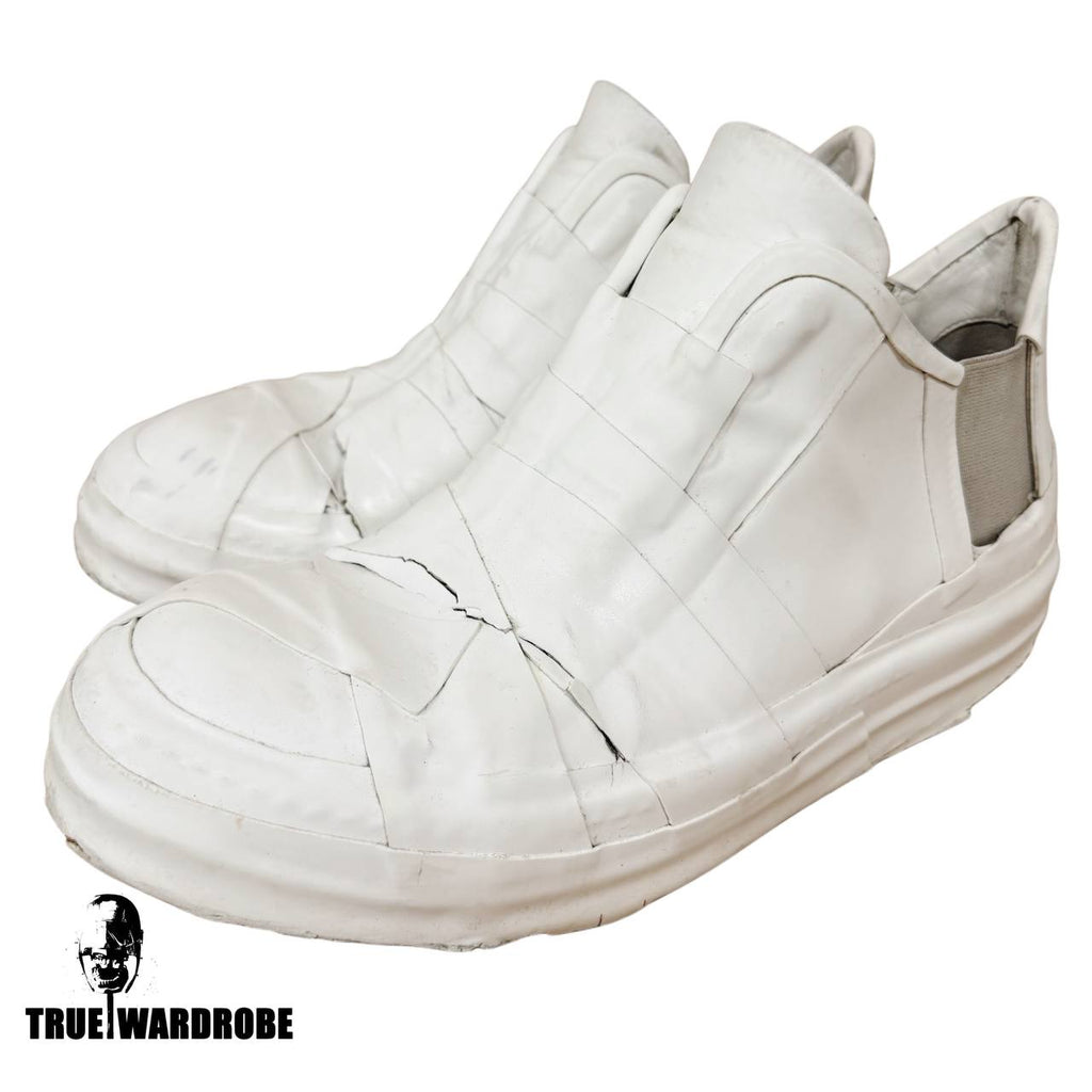 FW20 “PERFORMA” Rick Owens Tape Mummy Rubber Ramones White Sneakers