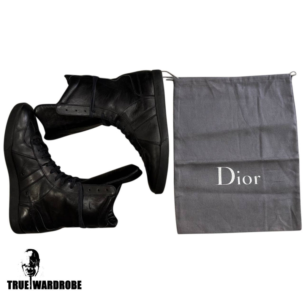 AW03 Dior Homme “Luster” High Top Leather Boxing Sneakers