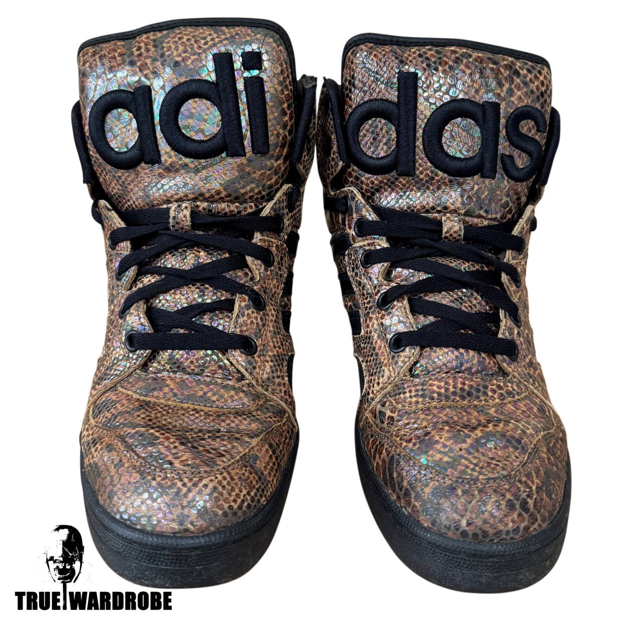 Adidas X Jeremy Scott Instinct Hi Snake 
Python Skin High Top Sneakers