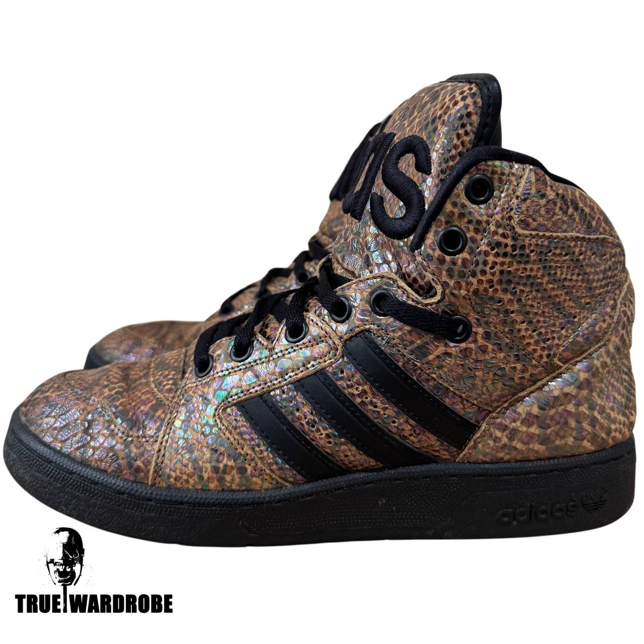 Adidas X Jeremy Scott Instinct Hi Snake 
Python Skin High Top Sneakers