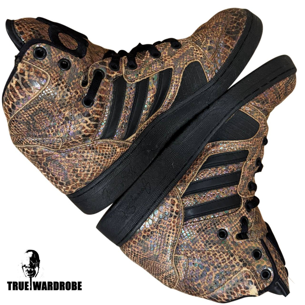 Adidas X Jeremy Scott Instinct Hi Snake 
Python Skin High Top Sneakers