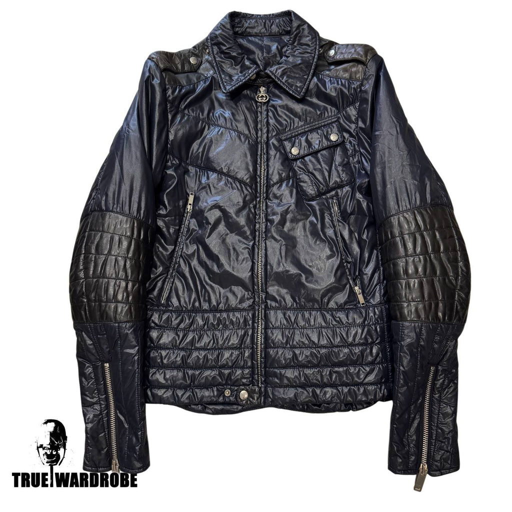 Gucci By Tom Ford Paneled Logo Zip Runner Puffer Jacket