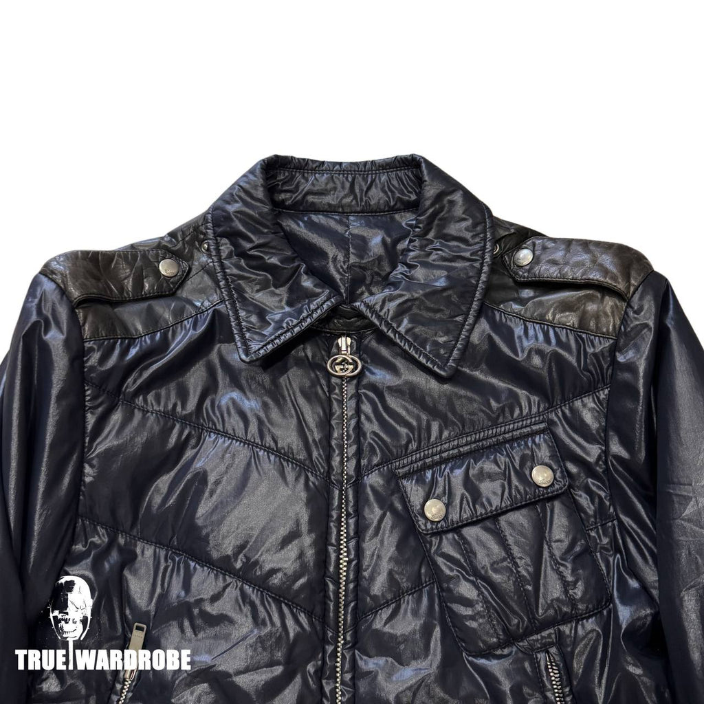 Gucci By Tom Ford Paneled Logo Zip Runner Puffer Jacket
