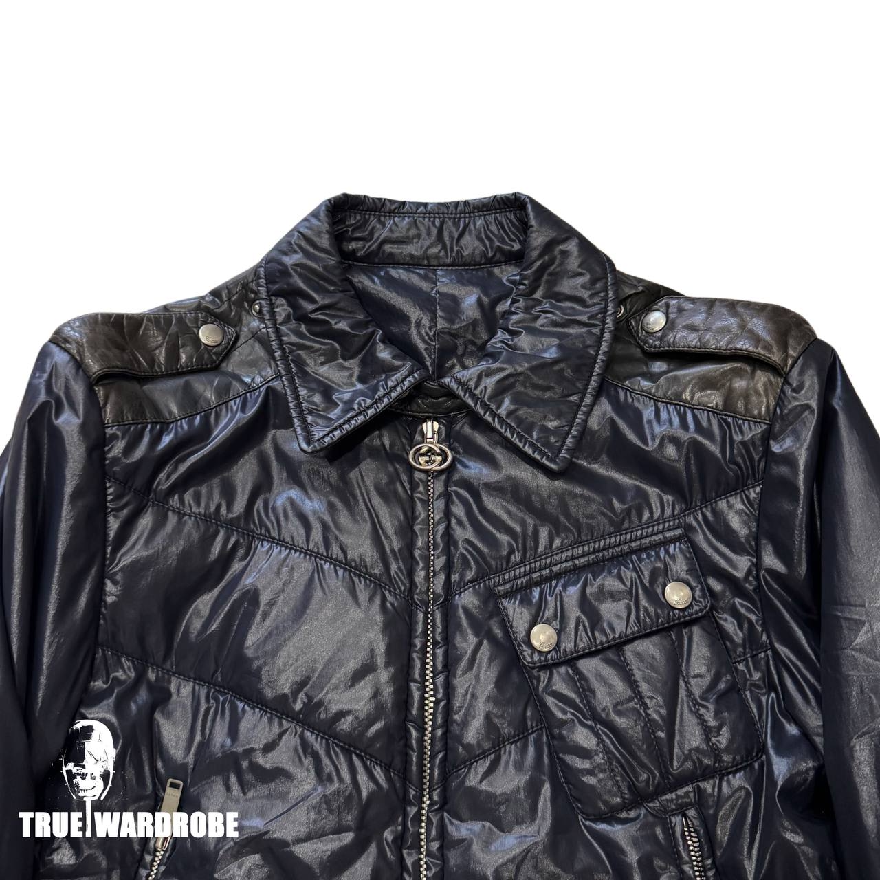 Gucci By Tom Ford Paneled Logo Zip Runner Puffer Jacket
