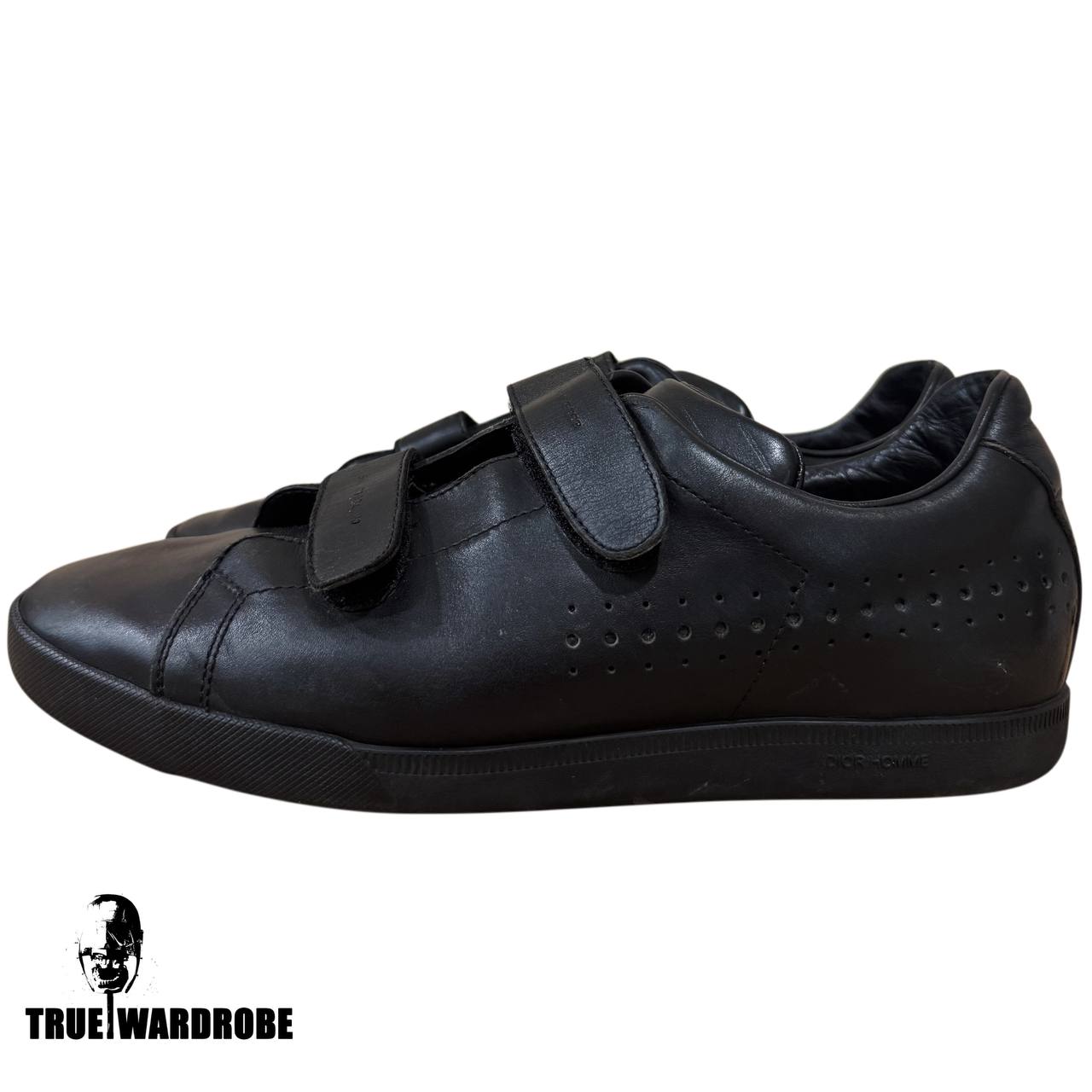 SS04 Dior Homme Strip Velcro Strap Low Top Leather Black Sneakers