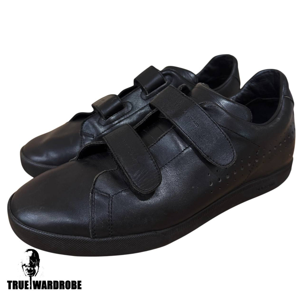 SS04 Dior Homme Strip Velcro Strap Low Top Leather Black Sneakers