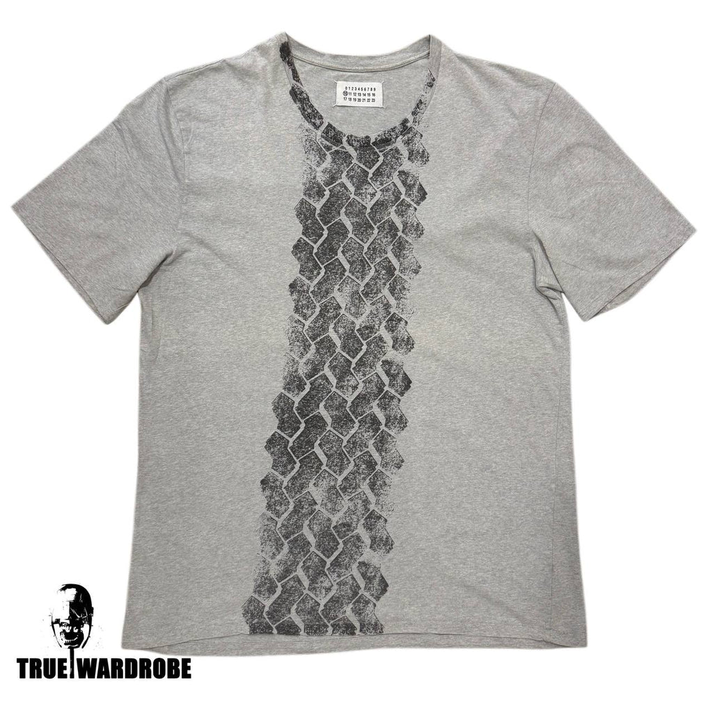 AW08 Maison Martin Margiela Tire Mark Print Grey T Shirt