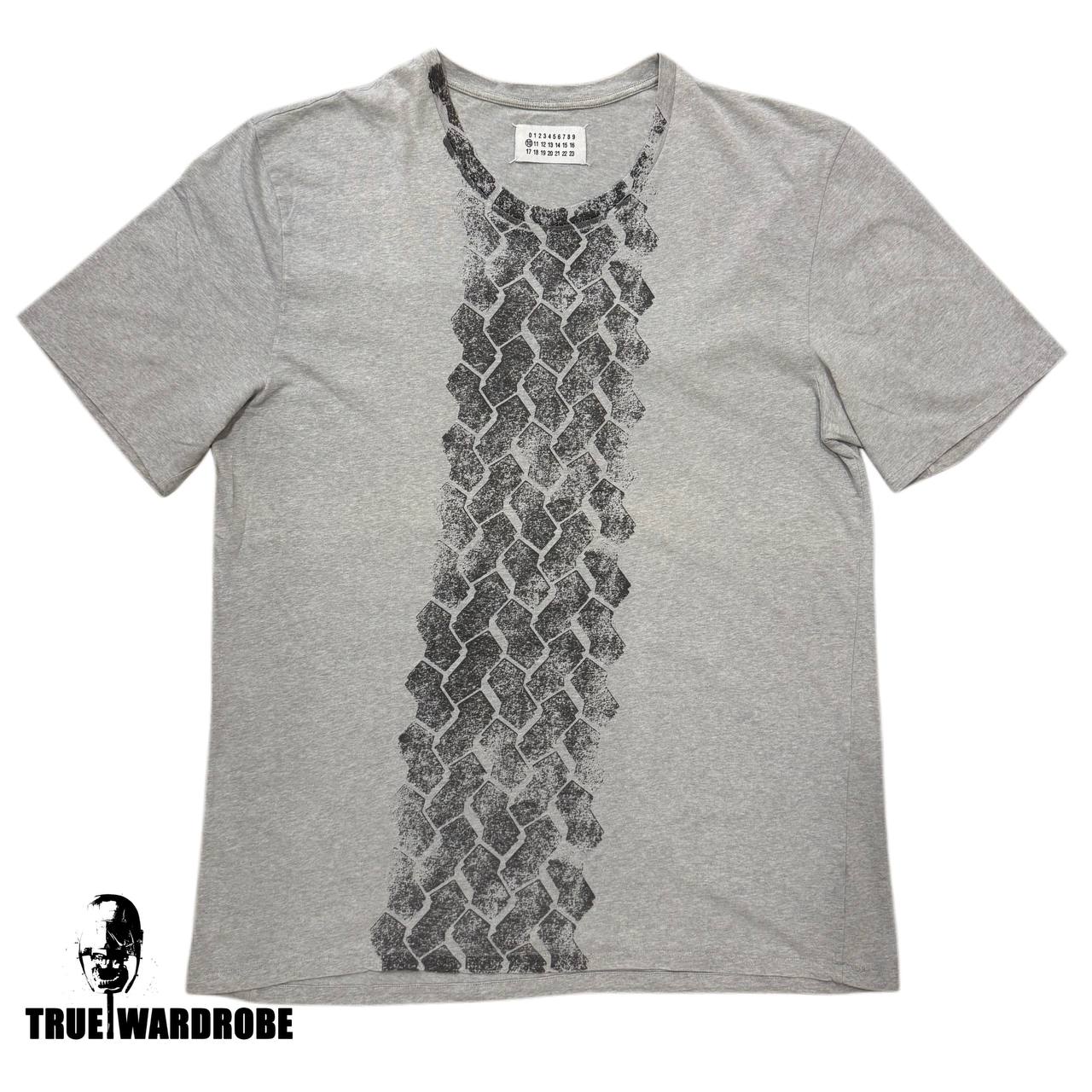 AW08 Maison Martin Margiela Tire Mark Print Grey T Shirt