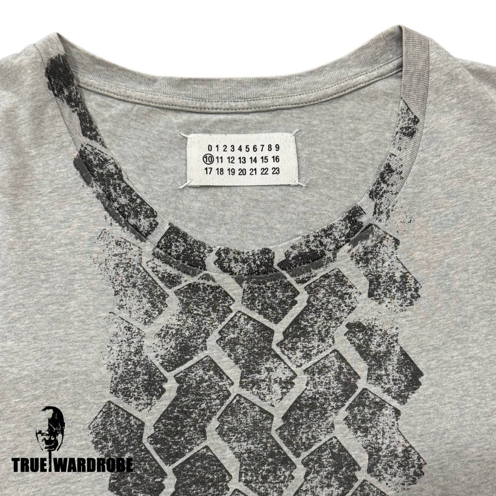 AW08 Maison Martin Margiela Tire Mark Print Grey T Shirt
