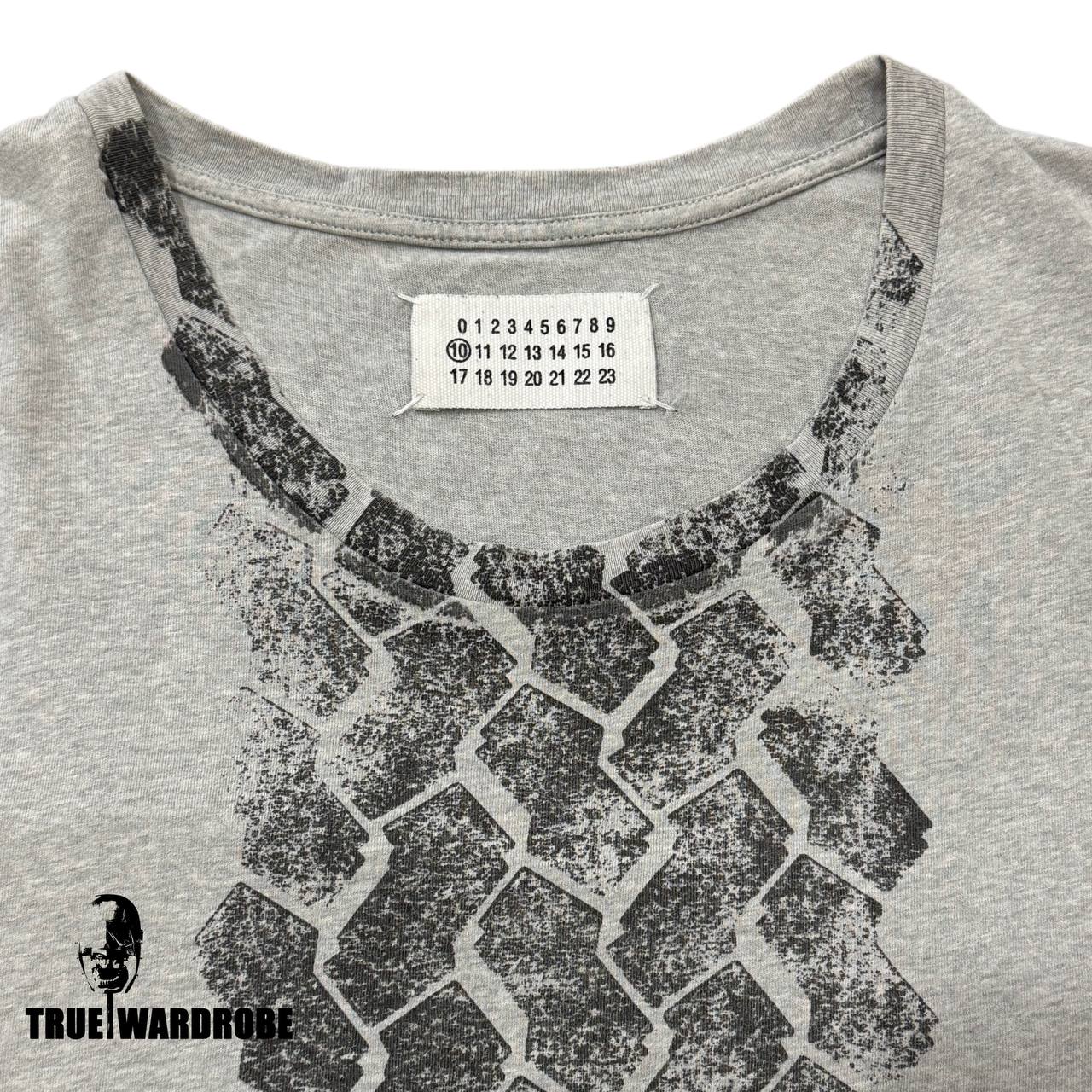 AW08 Maison Martin Margiela Tire Mark Print Grey T Shirt