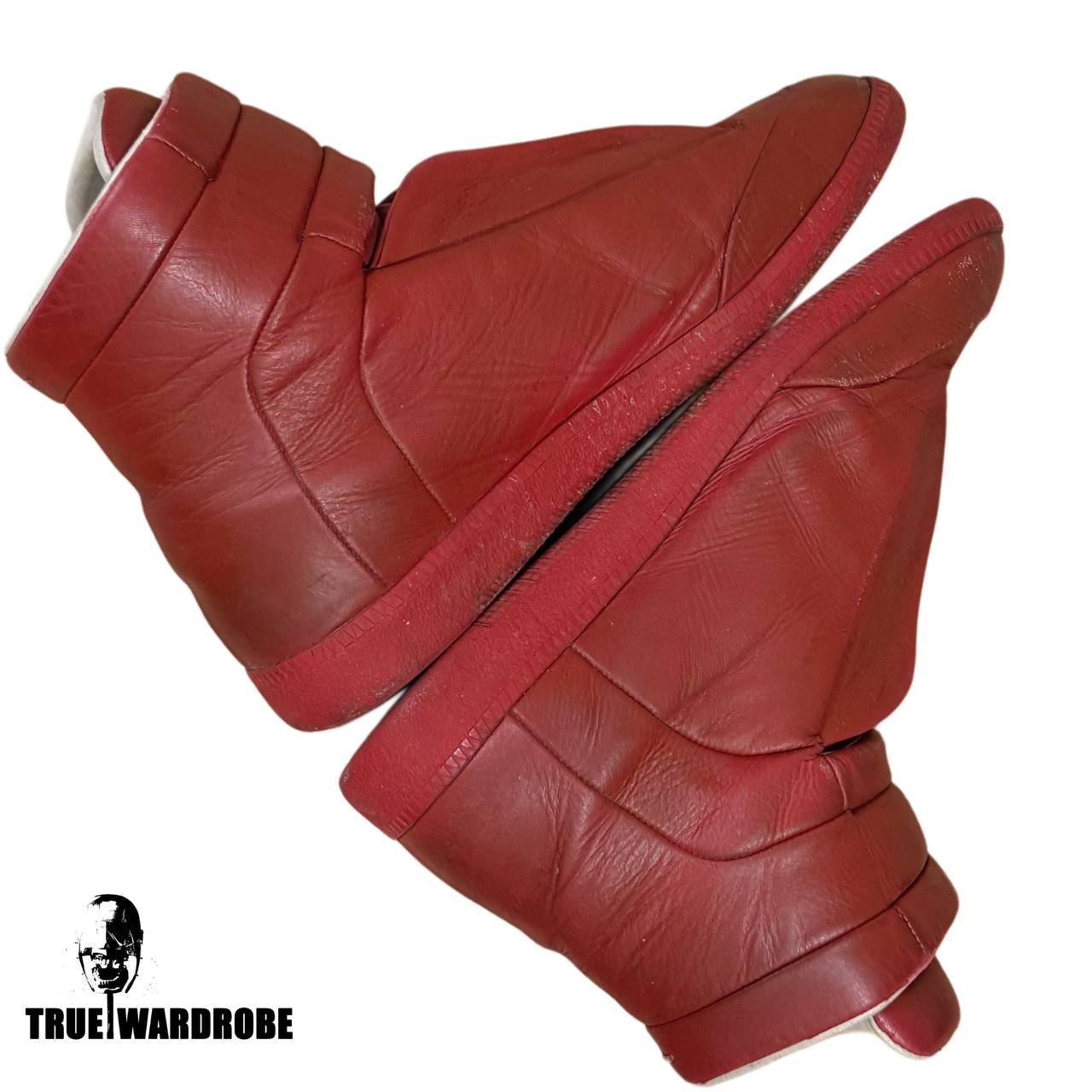 Zapatillas altas de piel color burdeos Future de Maison Margiela