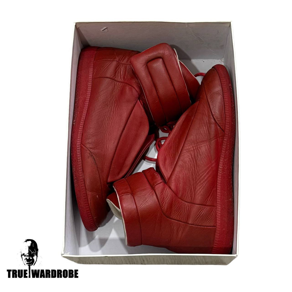 Zapatillas altas de piel color burdeos Future de Maison Margiela