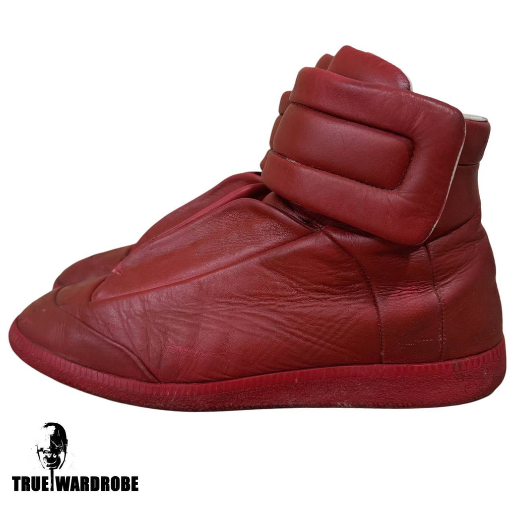 Zapatillas altas de piel color burdeos Future de Maison Margiela