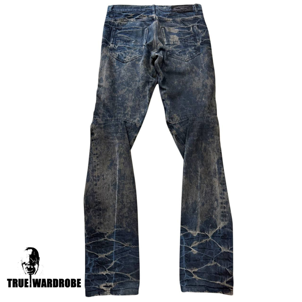 AW10 Julius Blue Grey Twisted Stacking Distressed Denim Jeans