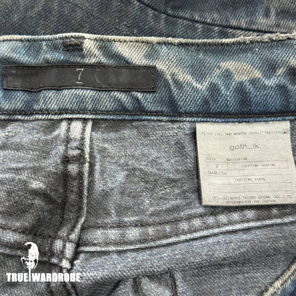 AW10 Julius Blue Grey Twisted Stacking Distressed Denim Jeans