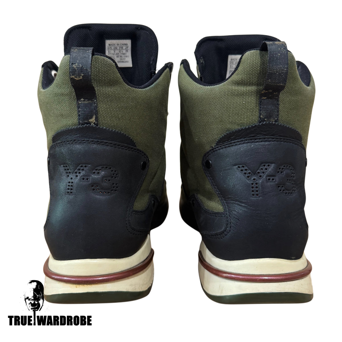 FW07 RUNWAY Y-3 Yohji Yamamoto x Adidas Khaki Eyelet Boots