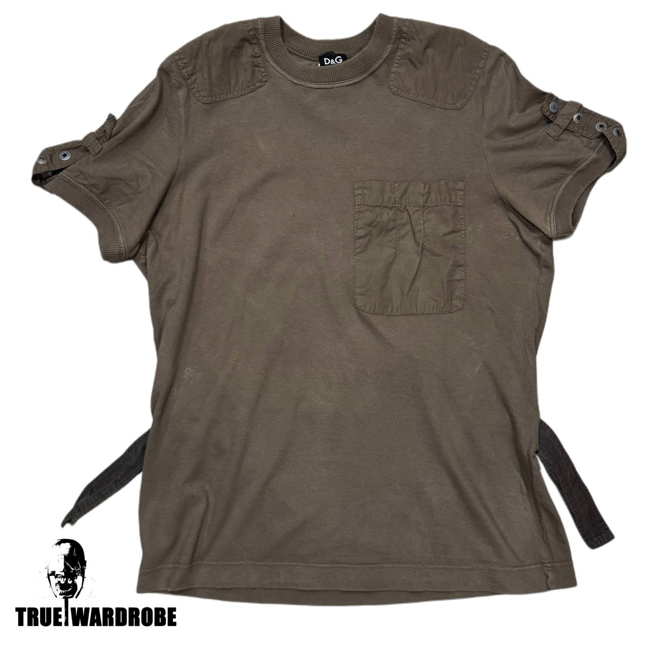 2003 Dolce Gabbana Bondage Army Khaki Cargo T Shirt