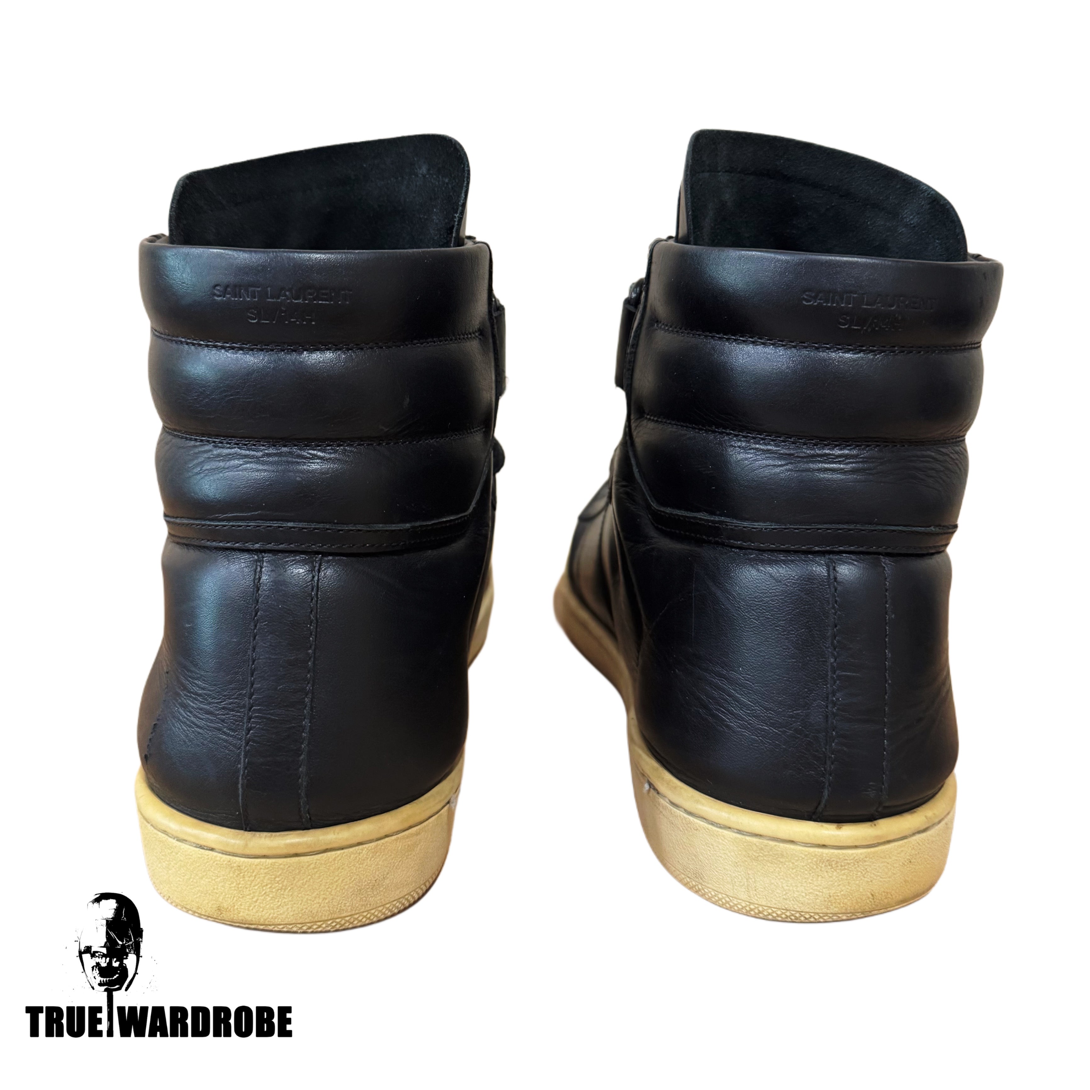 Saint Laurent SL/14H Studded Strap Leather High Top Sneakers