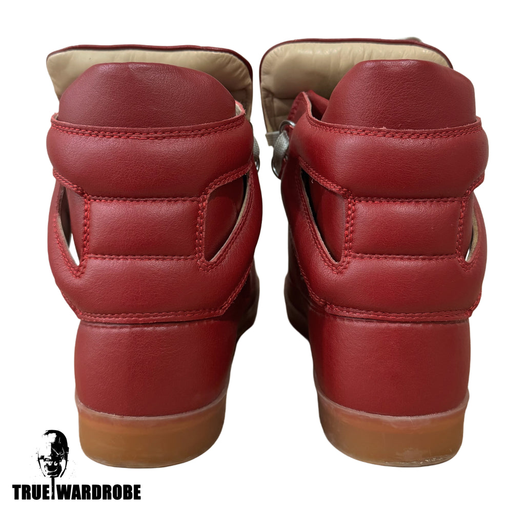 2012 Maison Margiela X H&M High Top Red Leather Sneakers