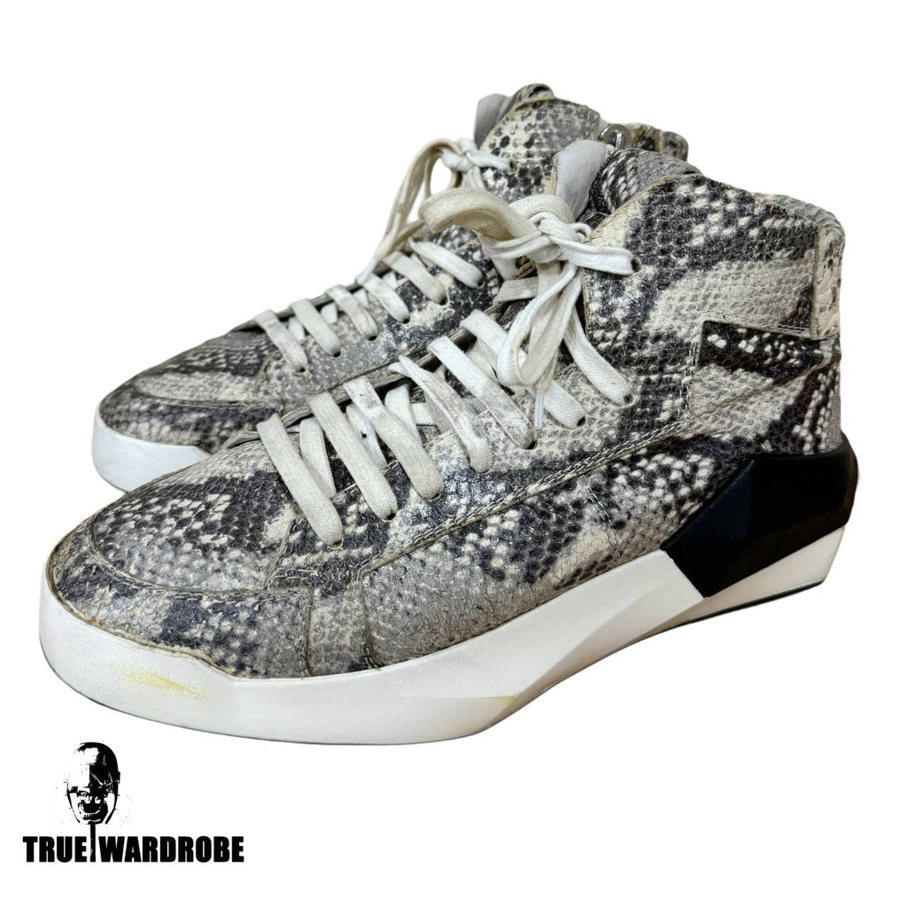 Cinza Araia Platform Snakeskin Python Leather Sneakers